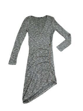 Cleo Apparel gray  long sleeve Asymmetric dress Size Xs